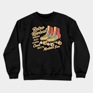 Orange and Black Roller Skates: A Retro Revival with a Modern Twist Crewneck Sweatshirt